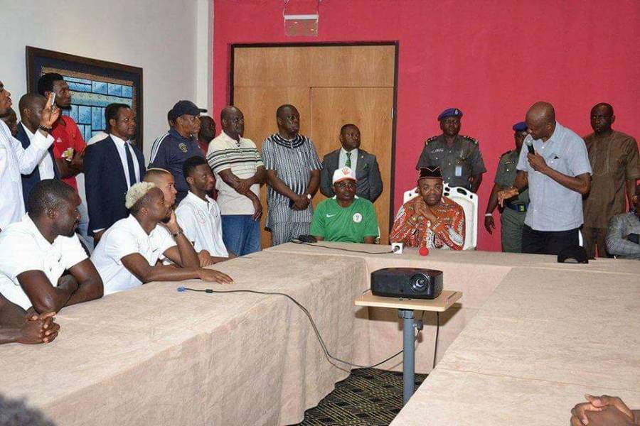 Governor Udom Emmanuel splashes $50,000 on Super Eagles, seeks victory against Zambia