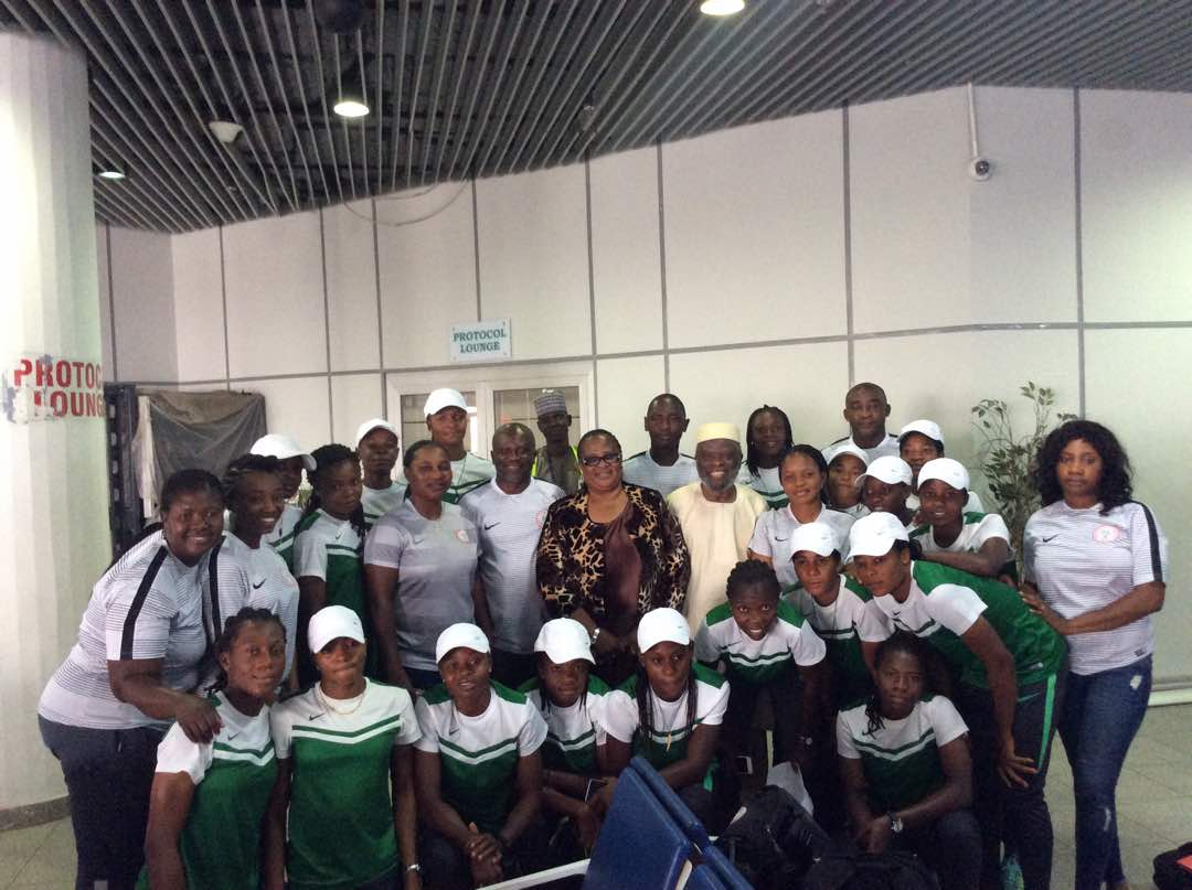 Senator Adeyeye pumps up Falconets’ spirit Ahead of their 2018 FIFA U20 Women’s World Cup qualifying match
