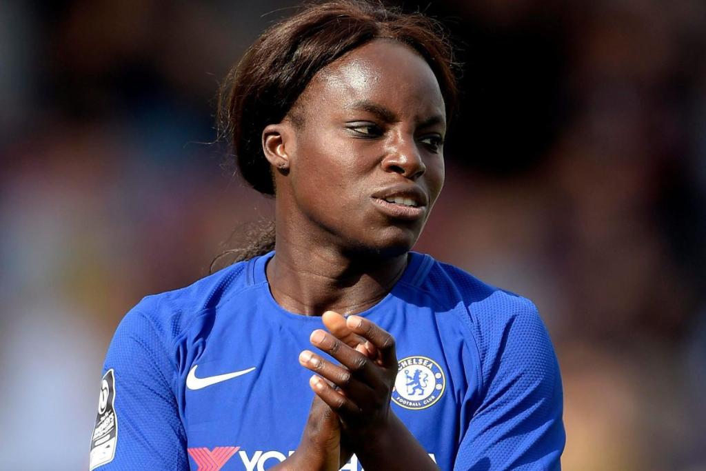 Chelsea ladies ace Eniola Aluko rushed to hospital after colliding with advertising hoardings