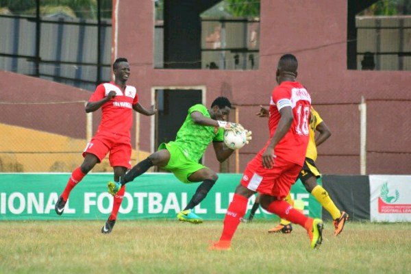 NPFL Review: Okpotu Sent Off As Lobi Stay Top; Sunshine, Abia Warriors Win