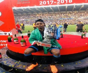 Nigerian Forward Dennis Celebrates Belgian League Title With Club Brugge