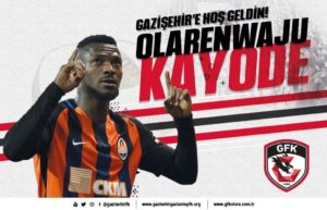 Kayode Joins Turkish Club Gazisehir Gaziantep On Loan From Shakhtar Donetsk