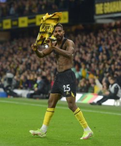 Nigerian Emmanuel Denis displayed a Man of The Match performance, provided an assist and scored a goal in Watford’s 4-1 humiliation of Man United