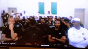 Buhari in video conference with Super Eagles, charges them to fly