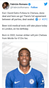Nigerian football agent broker deal of N5.7b-rated striker to Chelsea in January 2023