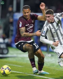 William Troost-Ekong in action as Salernitana suffer heavy defeat to Juventus