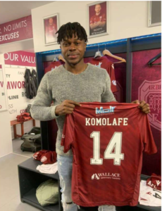 Transfer update: Scottish Club Signs Former Nasarawa united Powerful Striker Komolafe