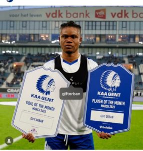 Gift Orban wins consecutive player of the month, goal of the month awards