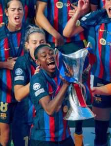 Asisat Oshoala's Barca produce a stunning comeback to win champions league title