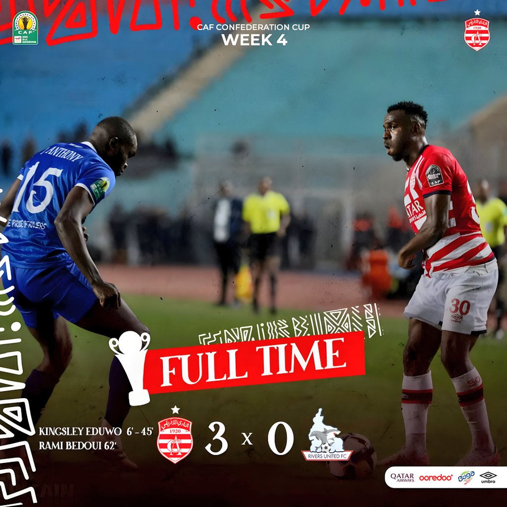 Rivers United suffer heavy loss against Club Africain