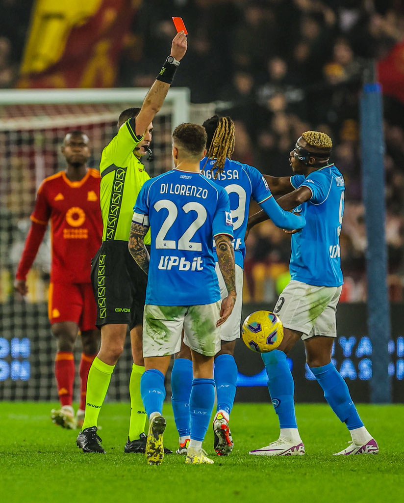Osimhen sees red as 9 men Napoli fall to Roma