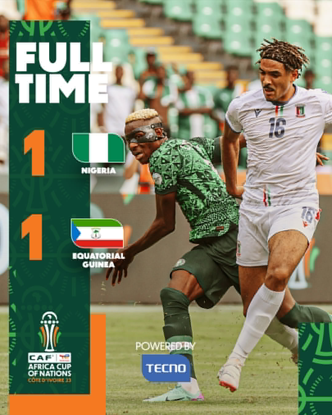 Profligate Eagles kick off AFCON 2023 with a 1-1 draw against Equatorial Guinea