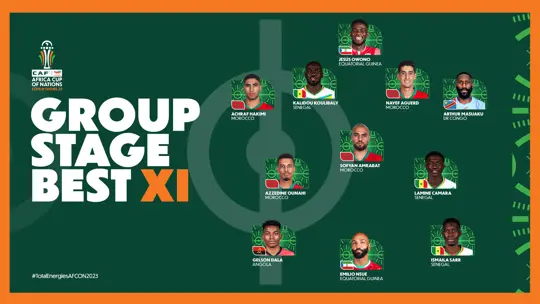 AFCON 2023: CAF TSG release group stage best eleven as Super Eagles players' out