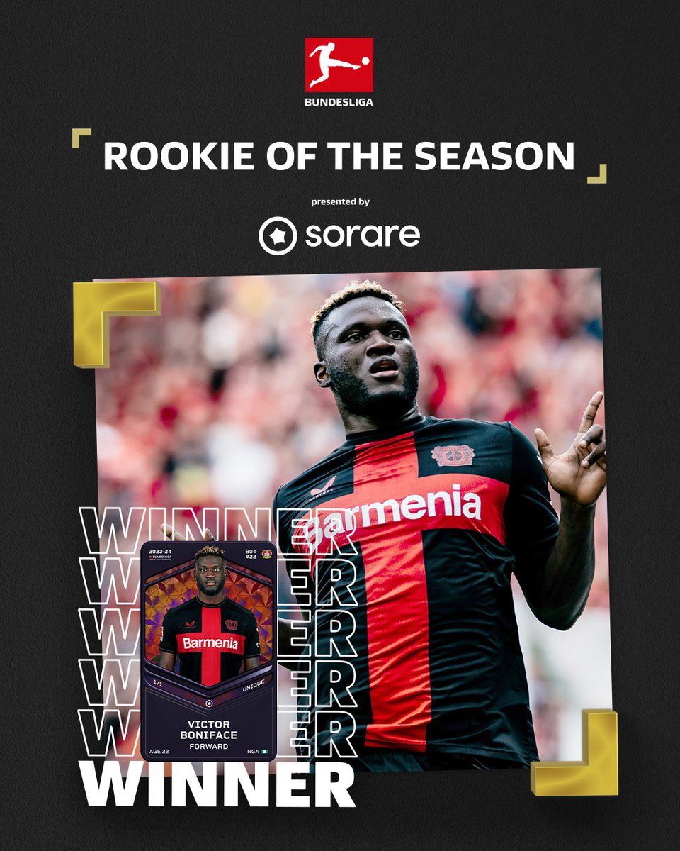 Bundesliga: Victor Boniface emerge Rookie of the season