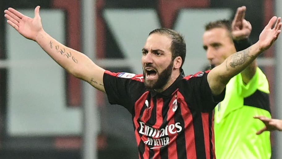 AC Milan Set to Appeal Gonzalo Higuain's Two-Match Suspension for Red Card in Juventus Defeat